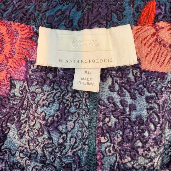 Anthropologie Red and Blue Floral High Waist Shorts - Picture 7 of 9